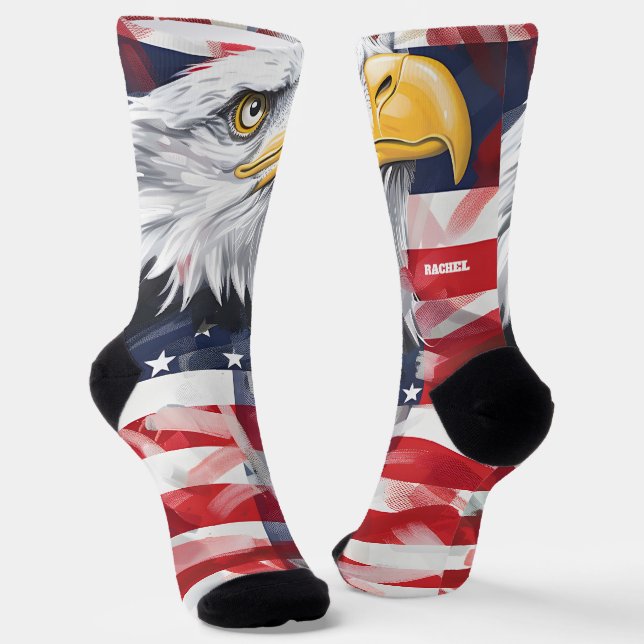 4th of July Red and Blue Socks (Angled)