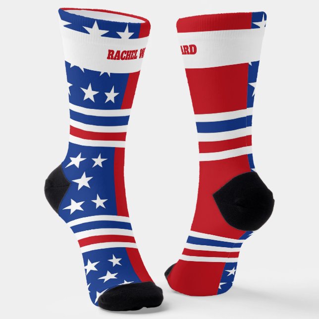 4th of July Red and Blue Socks (Angled)