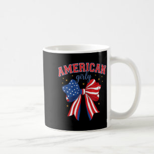 4th of July Red White and Blue American Girly Coffee Mug