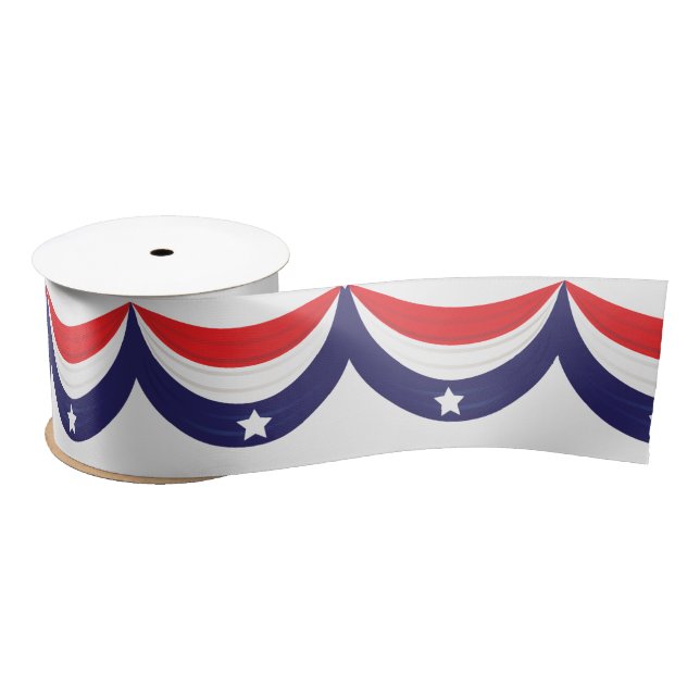 4th of July Red White and Blue Satin Ribbon (Spool)