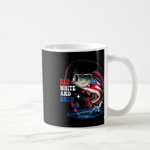 4th Of July Red White And Bruh Boy Fishing America Coffee Mug