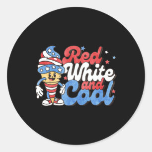 4th Of July Red White And Cool American Popsicle K Classic Round Sticker