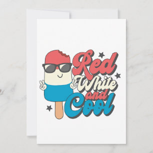 4th Of July Red White And Cool Popsicles Invitation