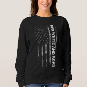 4th of July Red White And Roar American Flag Sweatshirt