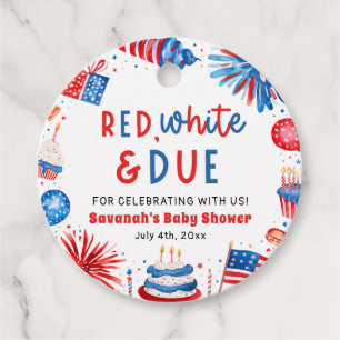 4th of July Red White Blue Birthday Thank You Favour Tags