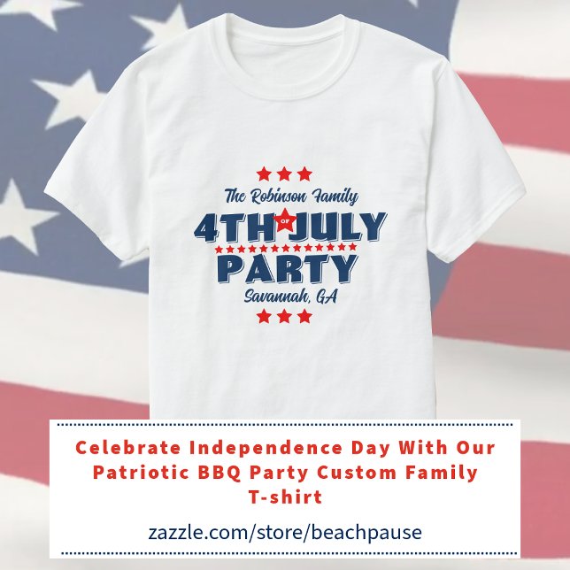 4th of July Red White Blue Family Reunion Party T-Shirt (Creator Uploaded)