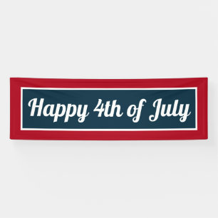 4th of July Red White Blue Party Banner