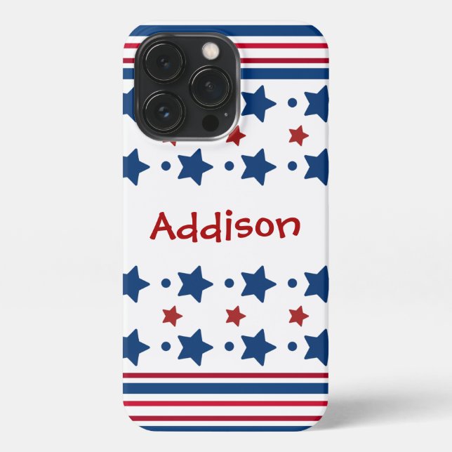 4th Of July Red White & Blue Patriotic iPhone Case (Back)