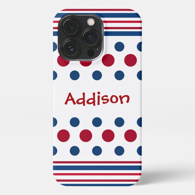 4th Of July Red White & Blue Patriotic iPhone Case (Back)