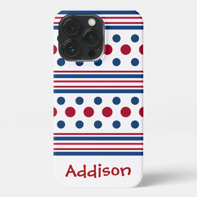 4th Of July Red White & Blue Patriotic iPhone Case (Back)