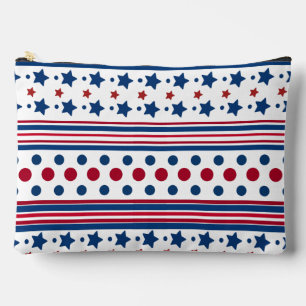 4th Of July Red White & Blue Patriotic Large Accessory Pouch