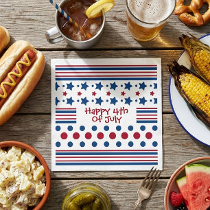 4th Of July Red White & Blue Patriotic Napkin