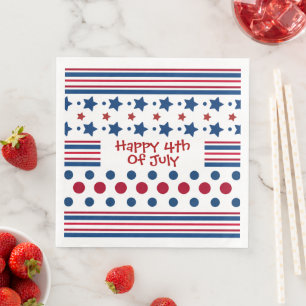 4th Of July Red White & Blue Patriotic Napkin