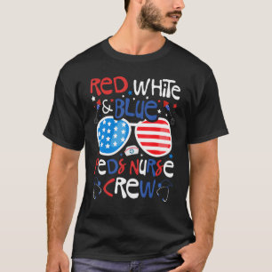 4th of July Red White & Blue PEDS Nurse Crew Patri T-Shirt