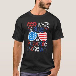 4th Of July Red White Blue Picu Nurse Crew Patriot T-Shirt