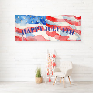 4th of July Red White Blue Stars  Banner