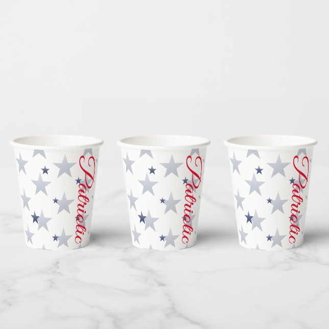 4th of July, red, white, blue stars patriotic  Paper Cups (Multi)