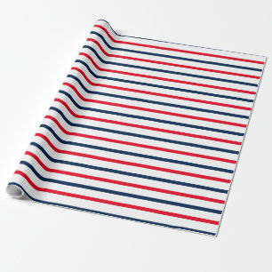 4th of July red white blue stripes patriotic Wrapping Paper