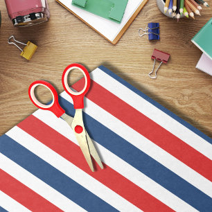 4th Of July Red White & Blue Stripes Tissue Paper