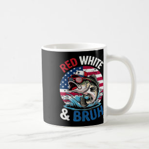 4th Of July Retro America Fishing Patriotic Red Wh Coffee Mug