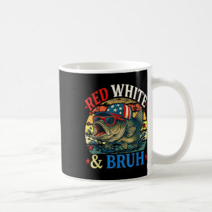 4th Of July Retro America Patriotic Fishing Red Wh Coffee Mug