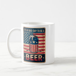 4th Of July Retro D Day To Be A Beer Usa Flag Beer Coffee Mug
