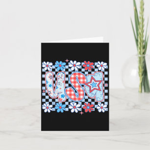 4th Of July Retro Groovy America USA Patriotic Men Card