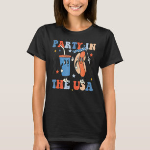 4th Of July Retro  Hotdog  Party In The Usa T-Shirt