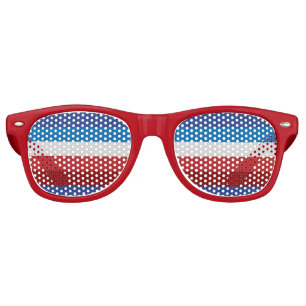 4th of July Retro Multicolor Striped Retro Sunglasses