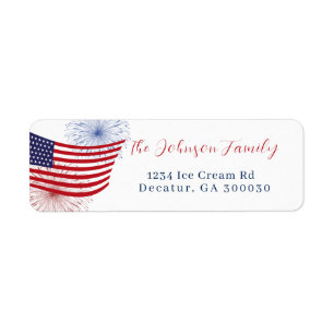 4th of July return address label. Label