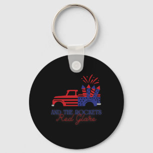 4th Of July Rockets Red Glare Independence Day Par Key Ring