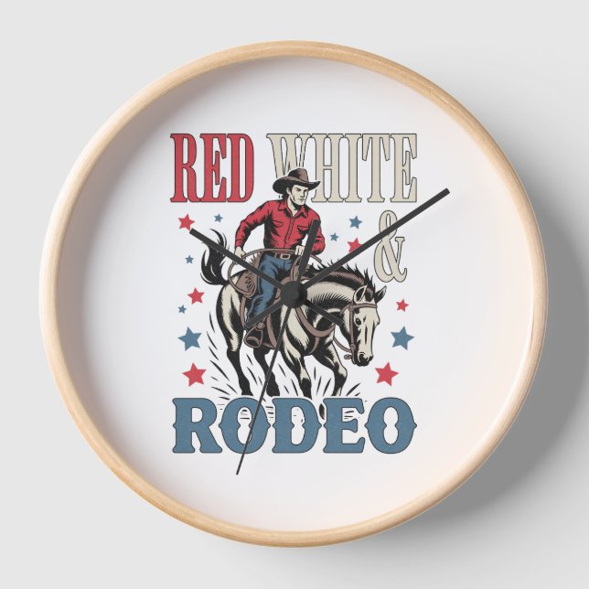 4th of July Rodeo Cowboy Clock (Front)