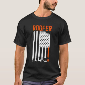 4Th Of July Roofing American Flag Patriotic Roofer T-Shirt