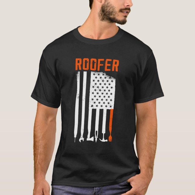 4Th Of July Roofing American Flag Patriotic Roofer T-Shirt (Front)