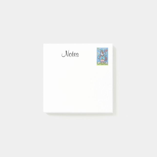 4TH OF JULY ROOSTER, CHICKEN 3M Post-it® Notes (Front)