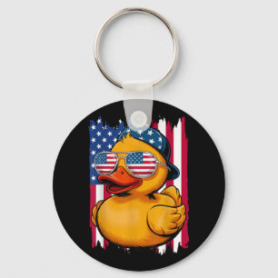 4th Of July Rubber Duck Patriotic Fourth Of July F Key Ring