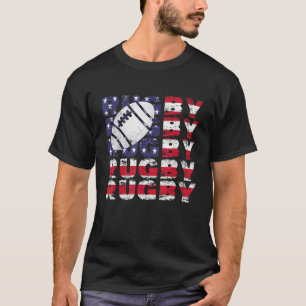 4th Of July Rugby American Flag Vintage Sports Pat T-Shirt