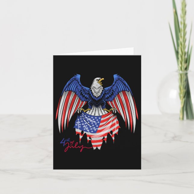4th Of July S - Patriotic Shirts - American Flag E Card (Front)
