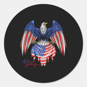 4th Of July S - Patriotic Shirts - American Flag E Classic Round Sticker