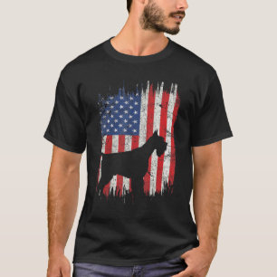 4th Of July Schnauzer American Flag Patriotic Dog T-Shirt
