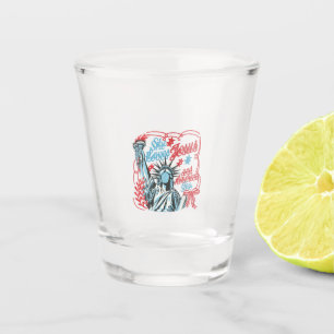 4th of July She Loves Jesus and America Too Christ Shot Glass