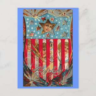 4th of July Shield Postcard