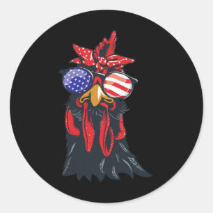 4th Of July Shirt Chicken-lover American Usa Flag  Classic Round Sticker