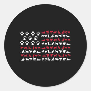 4th Of July Shirt For Women Cat Meowica American Classic Round Sticker