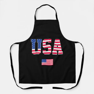 4th of July Shirt USA Patriotic US American Flag W Apron
