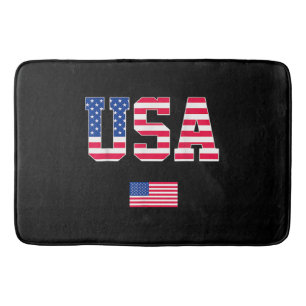 4th of July Shirt USA Patriotic US American Flag W Bath Mat