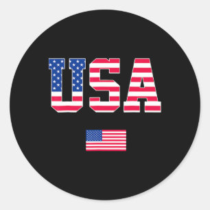 4th Of July Shirt Usa Patriotic Us American Flag W Classic Round Sticker