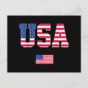 4th of July Shirt USA Patriotic US American Flag W Enclosure Card