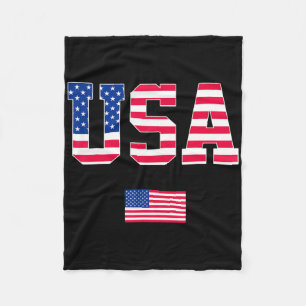 4th Of July Shirt Usa Patriotic Us American Flag W Fleece Blanket