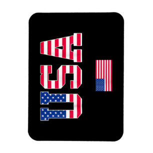 4th of July Shirt USA Patriotic US American Flag W Magnet